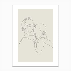 Father'S Love Monoline Asthetic Mnimalist Drawing Canvas Print