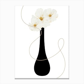 White Flowers In A Vase Canvas Print