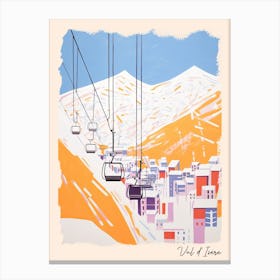 Poster Of Val D Isere   France, Ski Resort Pastel Colours Illustration 1 Canvas Print