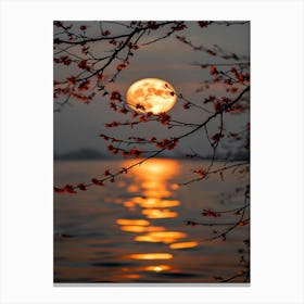 Full Moon Over Water Canvas Print