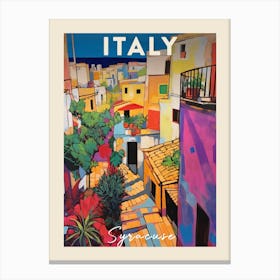 Syracuse Italy 4 Fauvist Painting Travel Poster Canvas Print