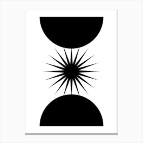 Black And White Sunburst Canvas Print