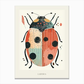 Colourful Insect Illustration Ladybug 24 Poster Canvas Print