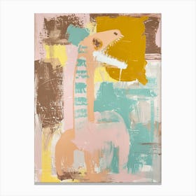 Muted Peach Pastels Dinosaur Canvas Print