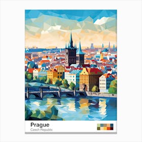 Prague, Czech Republic, Geometric Illustration 2 Poster Canvas Print