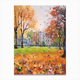 Autumn City Park Painting St Stephens Green Dublin 3 Canvas Print