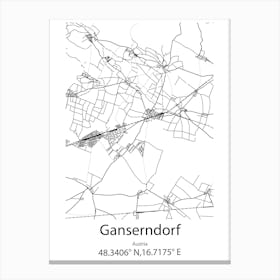 Ganserndorf,Austria Minimalist Map Canvas Print