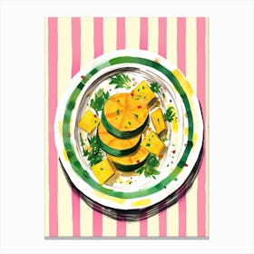 A Plate Of Pumpkins, Autumn Food Illustration Top View 78 Canvas Print