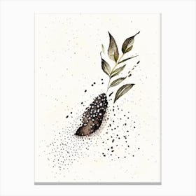 Black Pepper Herb Minimalist Watercolour Canvas Print