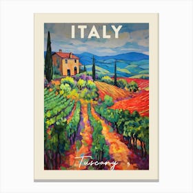 Tuscany Italy 2 Fauvist Painting Travel Poster Canvas Print