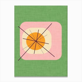 Flower Egg Green Pink Canvas Print