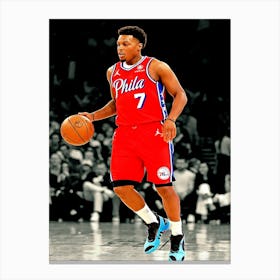 Kyle Lowry Of The Philadelphia 76ers Dribbles During The Game Against The New York Knicks Canvas Print