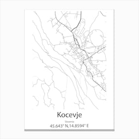 Kocevje,Slovenia Minimalist Map Canvas Print