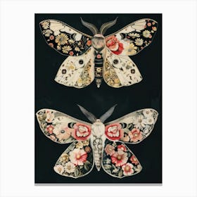 Dark Butterflies William Morris Style 8 Canvas Print