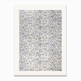 Blue And White Floral Rug Canvas Print