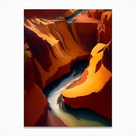 Waterfalls And Rippling River In The Red And Yellow Canyon Canvas Print