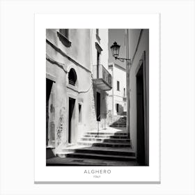 Poster Of Alghero, Italy, Black And White Analogue Photography 3 Canvas Print