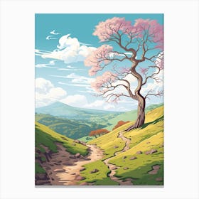 Peak District National Park England 1 Hike Illustration Canvas Print