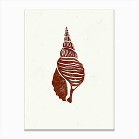 Seashell Linocut Canvas Print