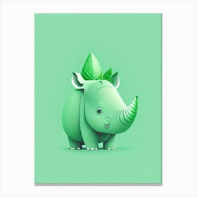 Euoplocephalus Cute Mint Dinosaur Canvas Print