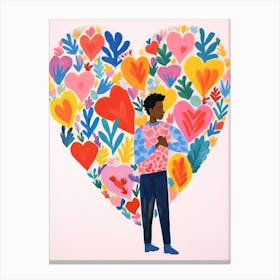 Heart Portrait Of A Person Matisse Inspired Patterns 4 Canvas Print