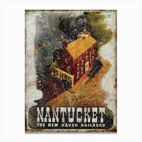 Vintage Travel Poster ― Nantucket The New Haven Railroad 1 Canvas Print