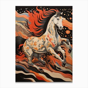 A Horse Painting In The Style Of Decalcomania 4 Canvas Print
