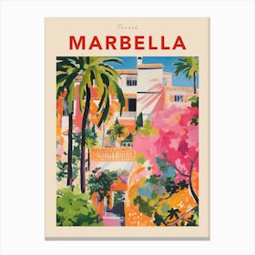 Marbella Spain 2 Fauvist Travel Poster Canvas Print