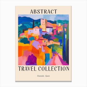 Abstract Travel Collection Poster Granada Spain 1 Canvas Print