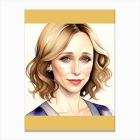 Vera Farmiga Water colour Portrait, AI Canvas Print