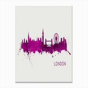 London England City Purple Canvas Print