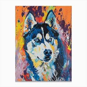Siberian Husky Acrylic Painting 9 Canvas Print