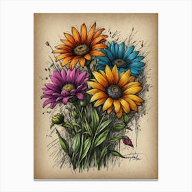 Daisy Bouquet Canvas Print