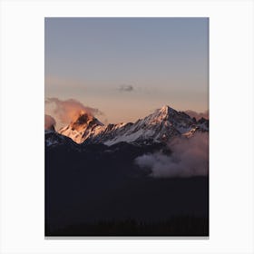 Warm Mountain Sunset Canvas Print