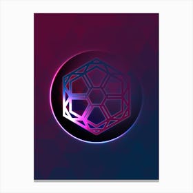 Geometric Neon Glyph on Jewel Tone Triangle Pattern 435 Canvas Print