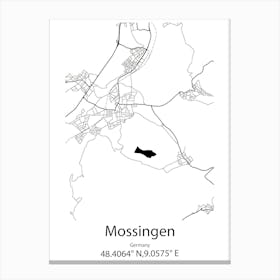 Mossingen,Germany Minimalist Map Canvas Print