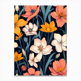 Floral Seamless Pattern 6 Canvas Print