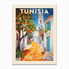 Hammamet Tunisia 4 Fauvist Painting  Travel Poster Canvas Print