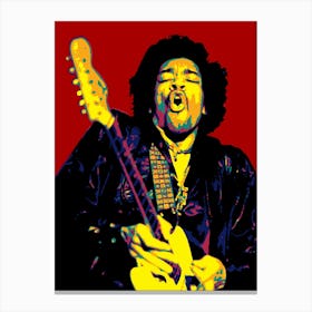 Jimi Hendrix Colorful Art Canvas Print