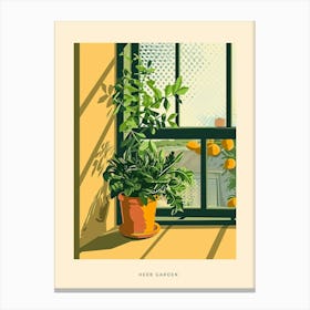 Herb Garden Art Deco Poster 1 Canvas Print