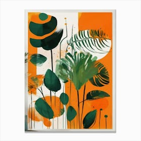 Boho orange and green abstract Canvas Print