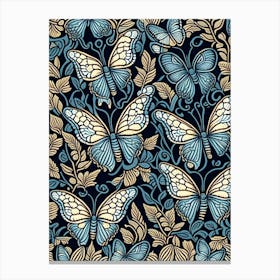 Butterflies Repeat Pattern William Morris Inspired 1 Canvas Print