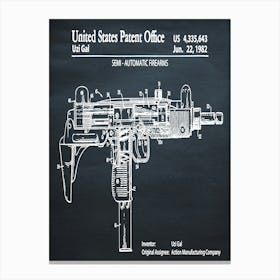 1982 Uzi Submachine Gun Canvas Print