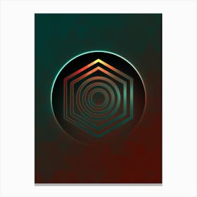Geometric Neon Glyph on Jewel Tone Triangle Pattern 415 Canvas Print