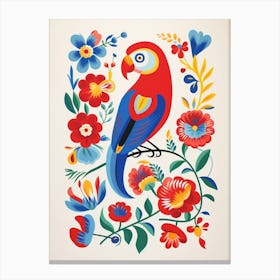 Scandinavian Bird Illustration Parrot 3 Canvas Print