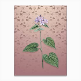 Vintage Morning Glory Flower Botanical on Dusty Pink Pattern n.1191 Canvas Print