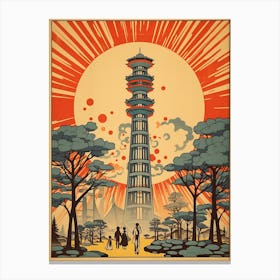 Odaiba, Japan Vintage Travel Art 3 Canvas Print