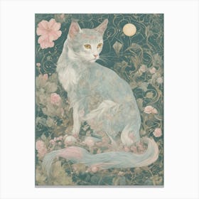 Cat In The Moonlight Canvas Print