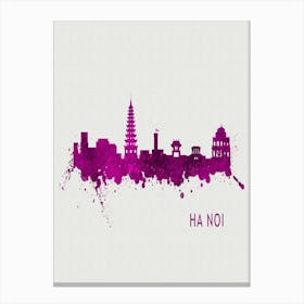 Ha Noi Viet Nam City Purple Canvas Print