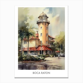 Boca Raton Watercolor 3 Travel Poster Canvas Print